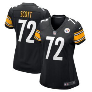 Women's Pittsburgh Steelers Trent Scott Nike Black Game Player Jersey