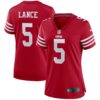 Women's San Francisco 49ers Trey Lance Nike Scarlet Team Player Game Jersey