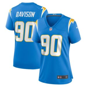 Women's Los Angeles Chargers Tyeler Davison Nike Powder Blue Home Game Player Jersey