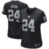 Women's Las Vegas Raiders Willie Brown Nike Black Game Retired Player Jersey