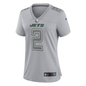 Women's New York Jets Zach Wilson Nike Gray Atmosphere Fashion Game Jersey