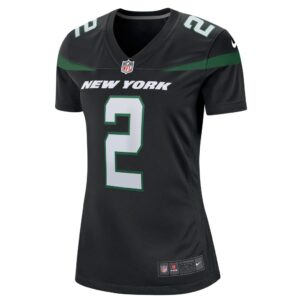 Women's New York Jets Zach Wilson Nike Stealth Black Game Jersey