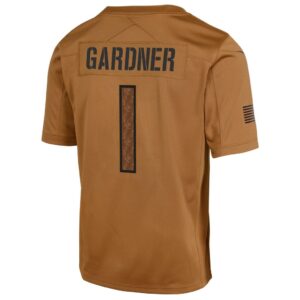 Ahmad Sauce Gardner New York Jets Nike Youth 2023 Salute To Service Limited Jersey - Brown