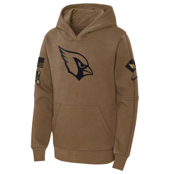 Arizona Cardinals Nike Youth 2023 Salute to Service Club Fleece Pullover Hoodie - Brown