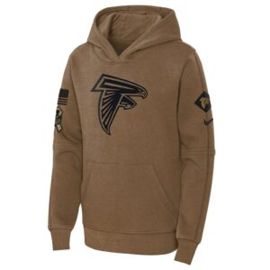 Atlanta Falcons Nike Youth 2023 Salute to Service Club Fleece Pullover Hoodie - Brown