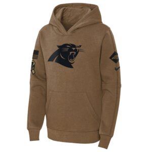 Carolina Panthers Nike Youth 2023 Salute to Service Club Fleece Pullover Hoodie - Brown