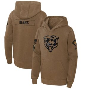 Chicago Bears Nike Youth 2023 Salute to Service Club Fleece Pullover Hoodie - Brown