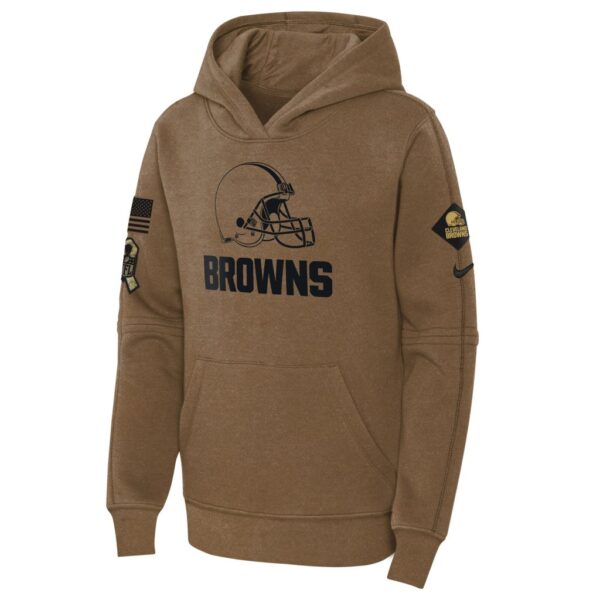 Cleveland Browns Nike Youth 2023 Salute to Service Club Fleece Pullover Hoodie - Brown