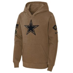 Dallas Cowboys Nike Youth 2023 Salute to Service Club Fleece Pullover Hoodie - Brown