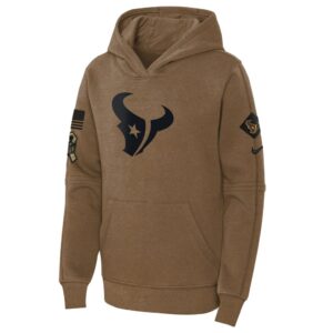 Houston Texans Nike Youth 2023 Salute to Service Club Fleece Pullover Hoodie - Brown