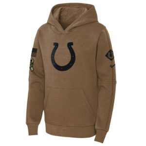 Indianapolis Colts Nike Youth 2023 Salute to Service Club Fleece Pullover Hoodie - Brown