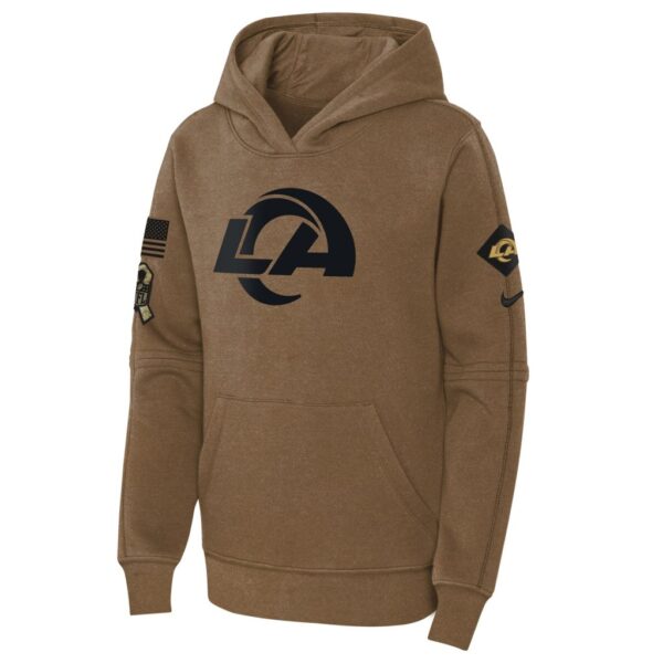 Los Angeles Rams Nike Youth 2023 Salute to Service Club Fleece Pullover Hoodie - Brown