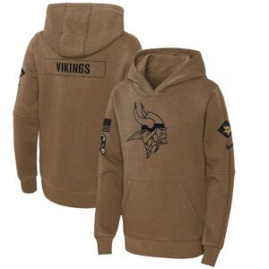 Minnesota Vikings Nike Youth 2023 Salute to Service Club Fleece Pullover Hoodie - Brown