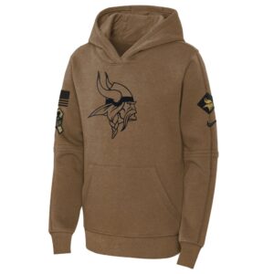 Minnesota Vikings Nike Youth 2023 Salute to Service Club Fleece Pullover Hoodie - Brown