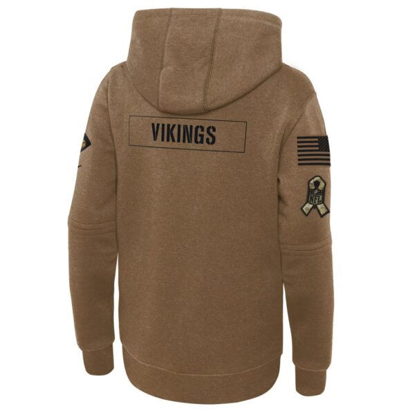 Minnesota Vikings Nike Youth 2023 Salute to Service Club Fleece Pullover Hoodie - Brown