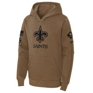 New Orleans Saints Nike Youth 2023 Salute to Service Club Fleece Pullover Hoodie - Brown