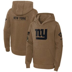 New York Giants Nike Youth 2023 Salute to Service Club Fleece Pullover Hoodie - Brown