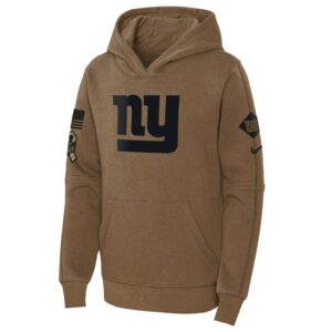 New York Giants Nike Youth 2023 Salute to Service Club Fleece Pullover Hoodie - Brown