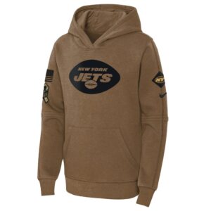 New York Jets Nike Youth 2023 Salute to Service Club Fleece Pullover Hoodie - Brown