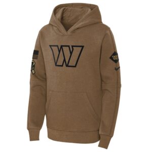 Washington Commanders Nike Youth 2023 Salute to Service Club Fleece Pullover Hoodie - Brown