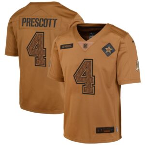 Dak Prescott Dallas Cowboys Nike Youth 2023 Salute To Service Limited Jersey - Brown