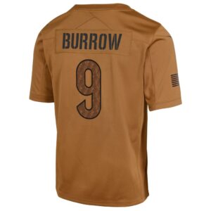 Joe Burrow Cincinnati Bengals Nike Youth 2023 Salute To Service Limited Jersey - Brown